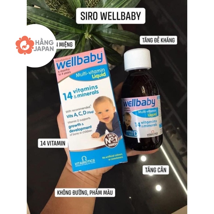 Vitamin tổng hợp cho bé Wellbaby Multi 14 Vitamin từ 6 tháng tuổi trở lên Hàng ANH