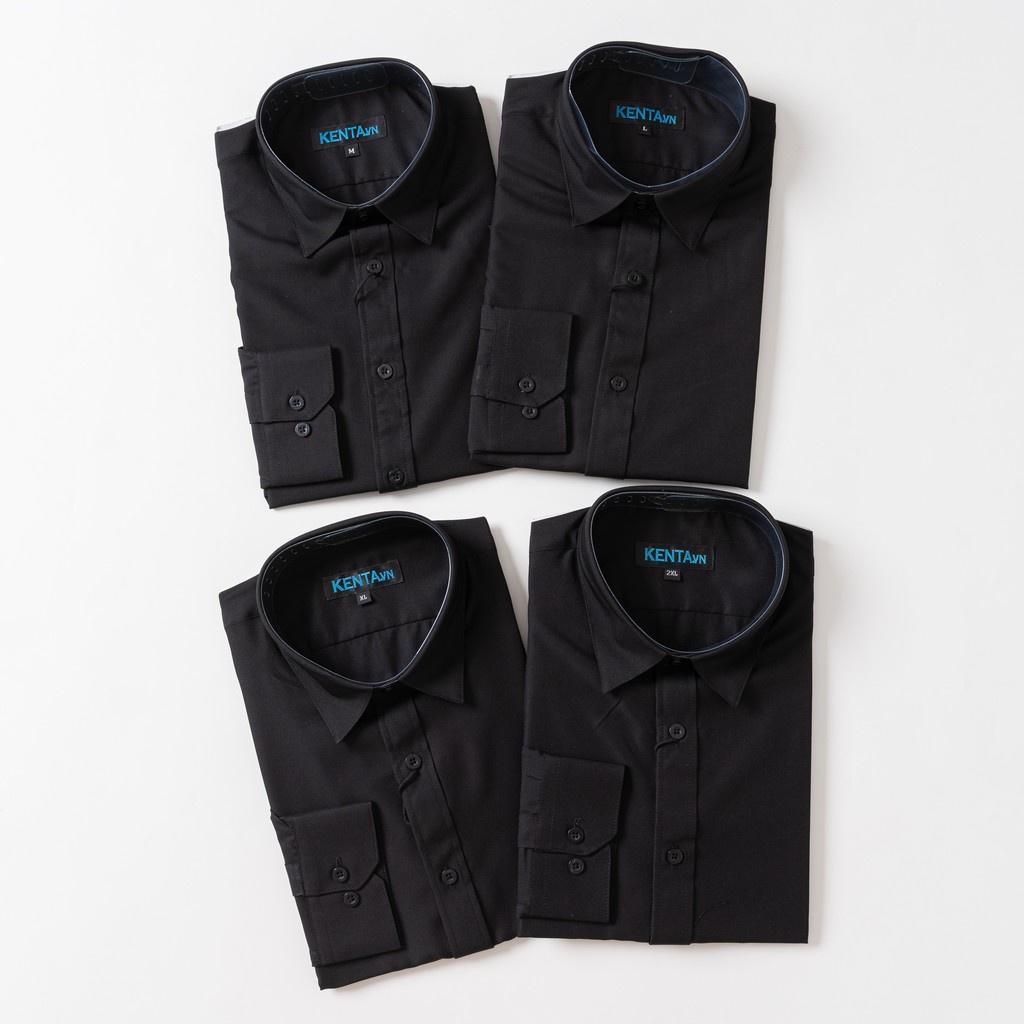 Áo sơ mi tay dài màu đen nam KENTA SMD0082