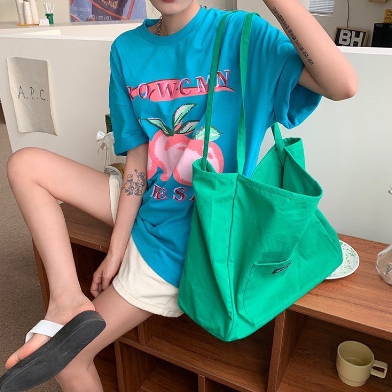 Túi tote xanh lá - có sẵn