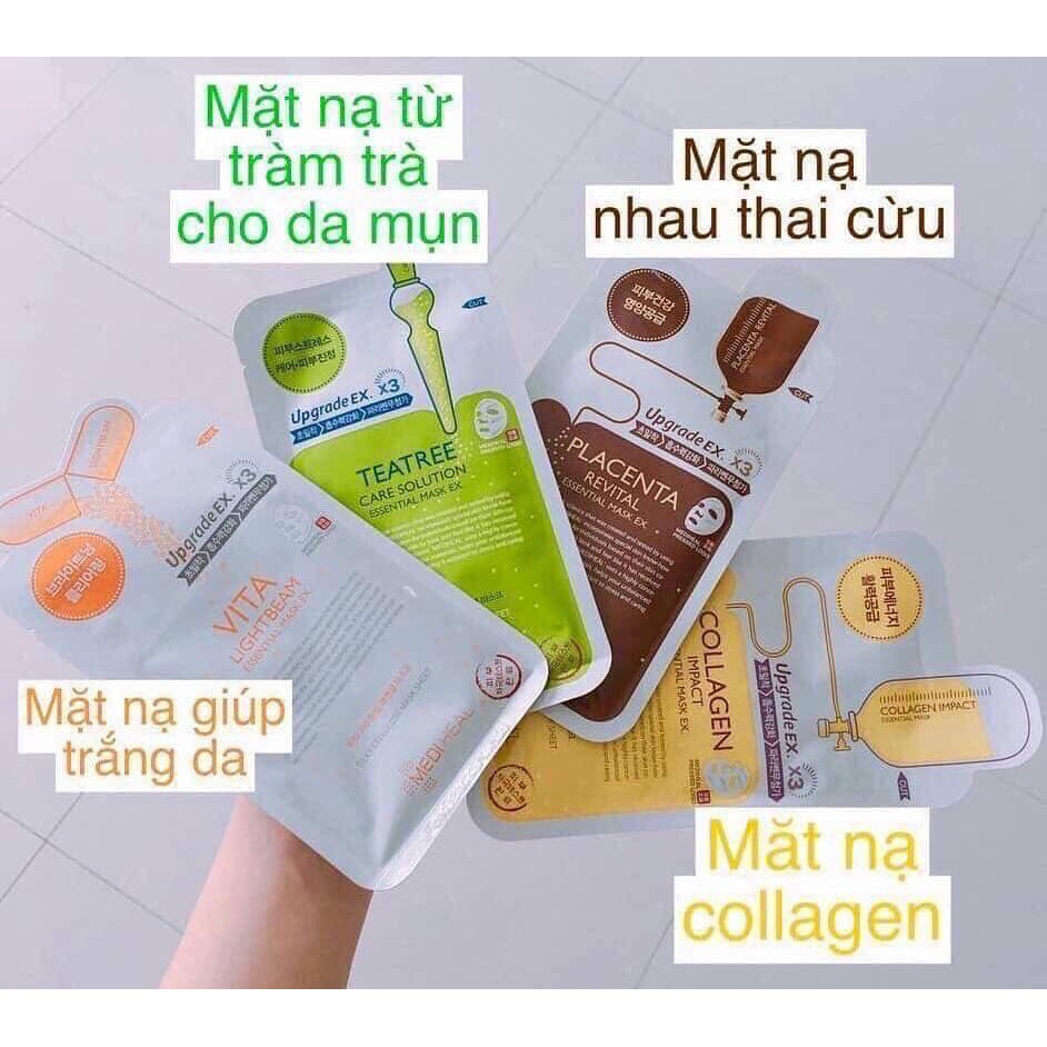 Combo 3 Mặt nạ giấy cấp ẩm, dưỡng trắng, làm dịu da và cung cấp dưỡng chất cho da Mediheal Mask EX 25ml x 3