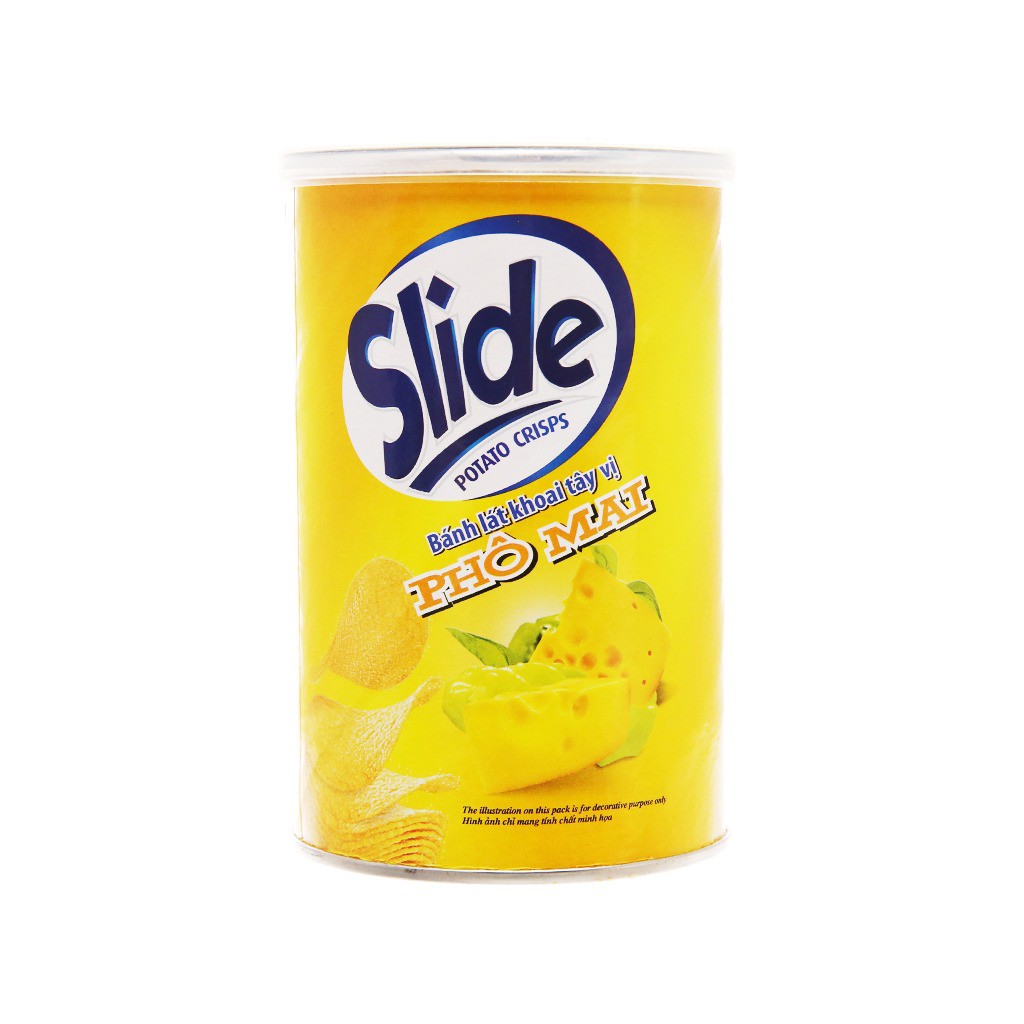 Snack Khoai Tây Slide Vị Phô Mai (Lon 75g)