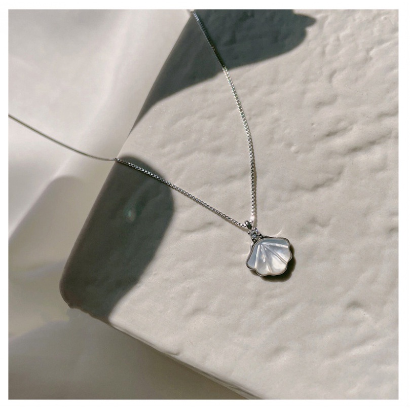 Dây chuyền 191042 mặt hình vỏ sò đính xà cừ tự nhiên thiết kế đơn giản sang trọng