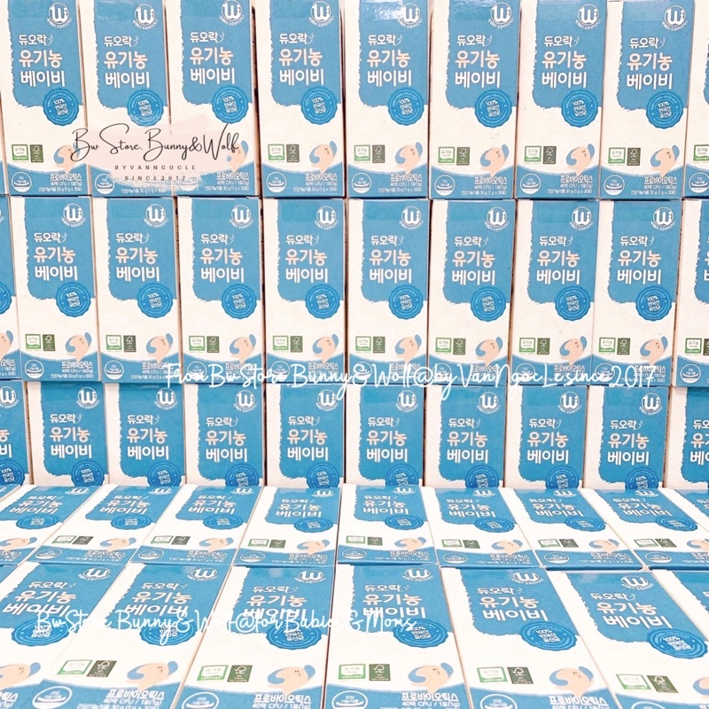 Men Vi Sinh Hữu Cơ Duolac Organic nội địa Hàn Hộp 30 gói