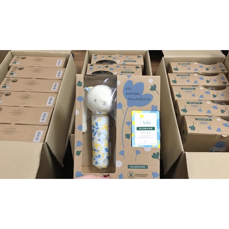 Set nước hoa Klorane Bebe mẫu mới nhất tặng kèm chú thỏ nhồi bông đáng yêu