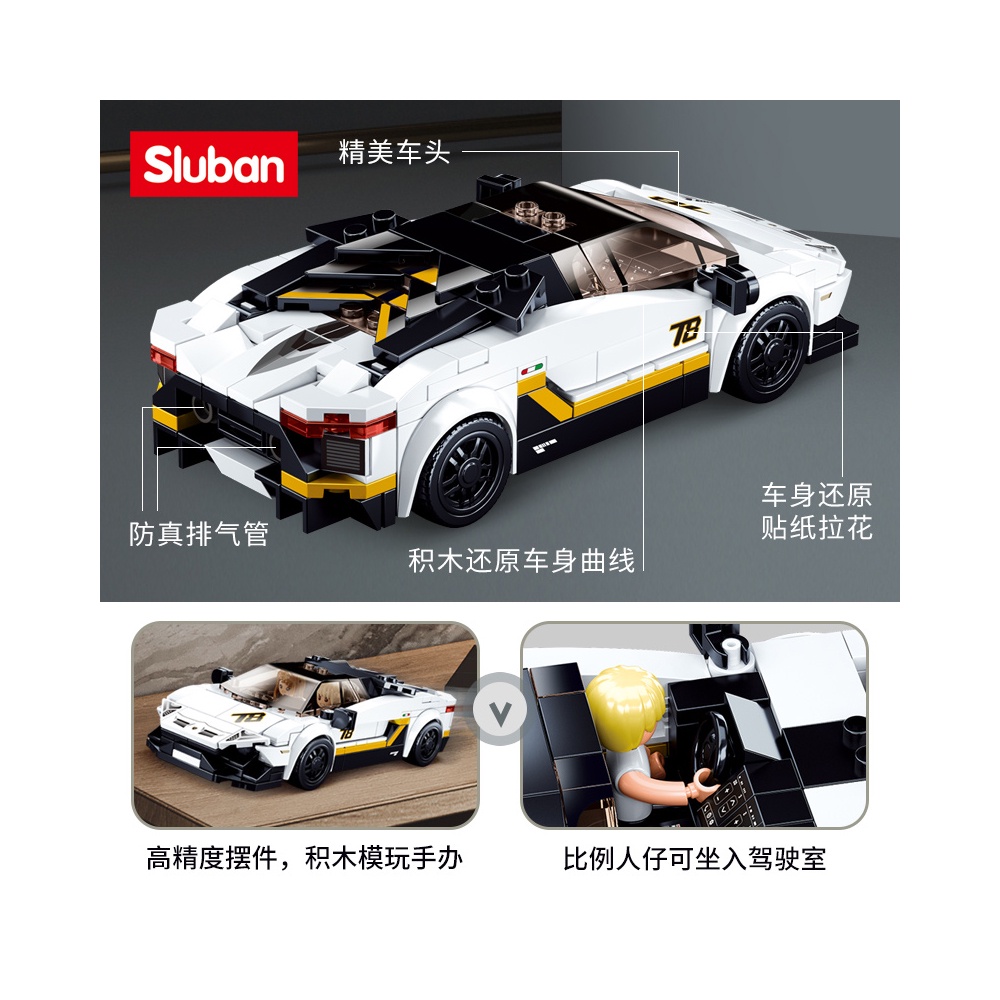 Bộ đồ chơi lắp ráp xe đua SLUBAN B0955/ B0956/ B0957/ B1085