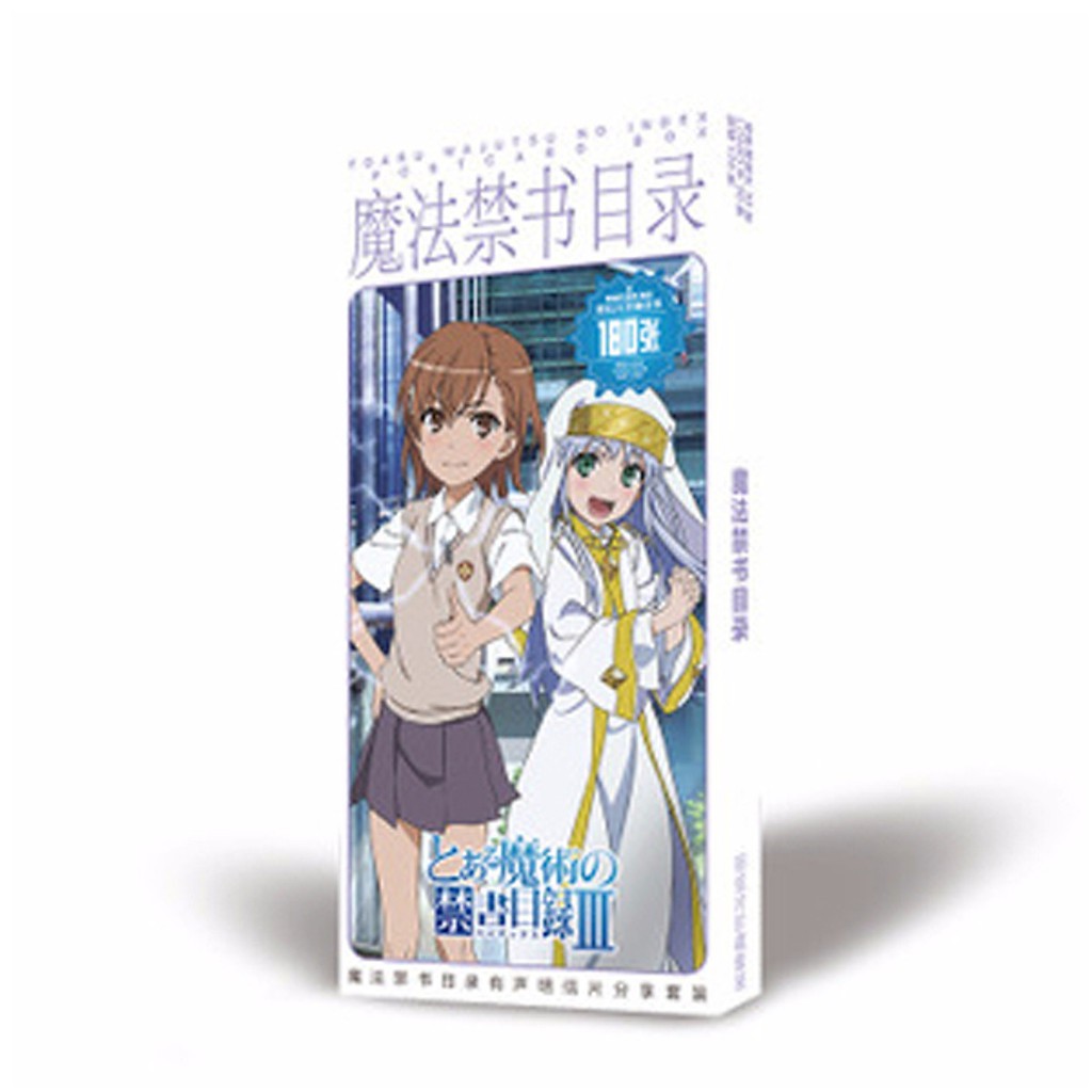 Hộp ảnh Postcard Cấm Thư Ma Thuật Toaru Majutsu No Index lomo sticker in hình anime chibi