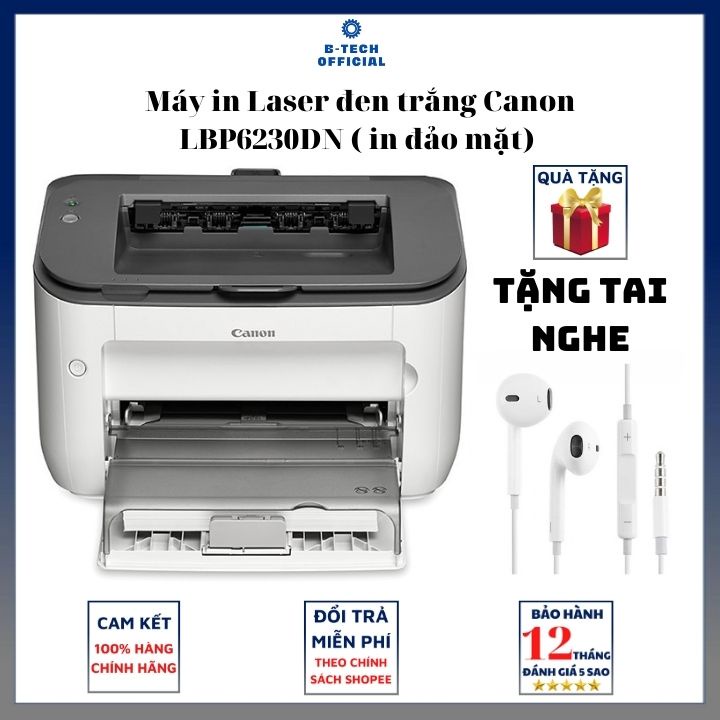 Máy in laser trắng đen Canon LBP 6230DN in 2 mặt kết nối mạng Lan - BẢO HÀNH 12T