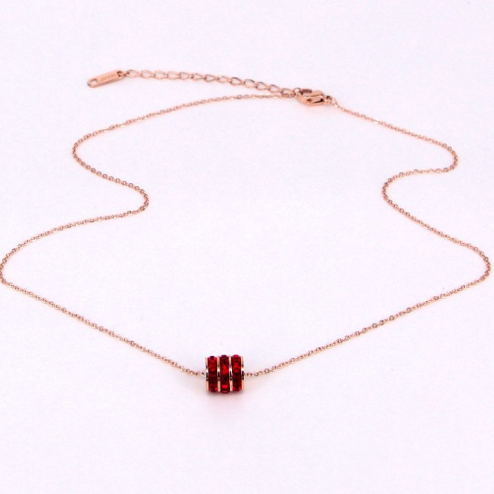 Dây Chuyền Đá Đỏ Titan Không Đen TT 1950