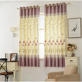 Rèm cửa hoa tulip tím size 1m ngang x 2m cao