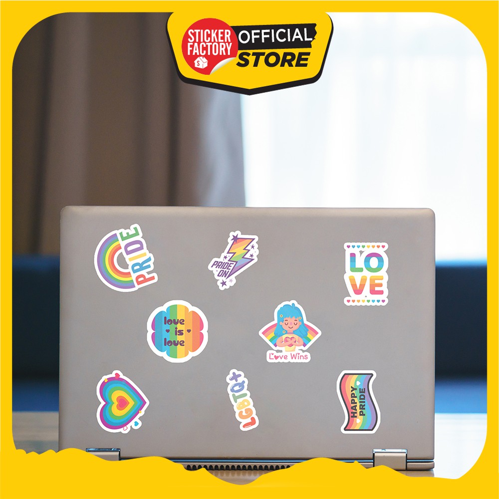 Hộp set 30 sticker decal hình dán nón bảo hiểm , laptop, xe máy, ô tô STICKER FACTORY - LGBT