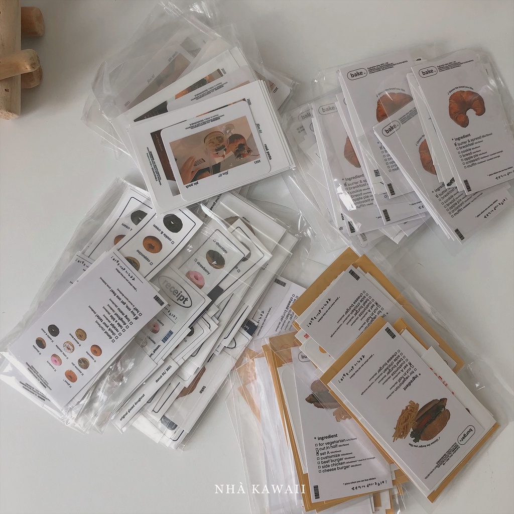 Set sticker Coffee & Cake decor sổ tay phong cách Hàn Quốc