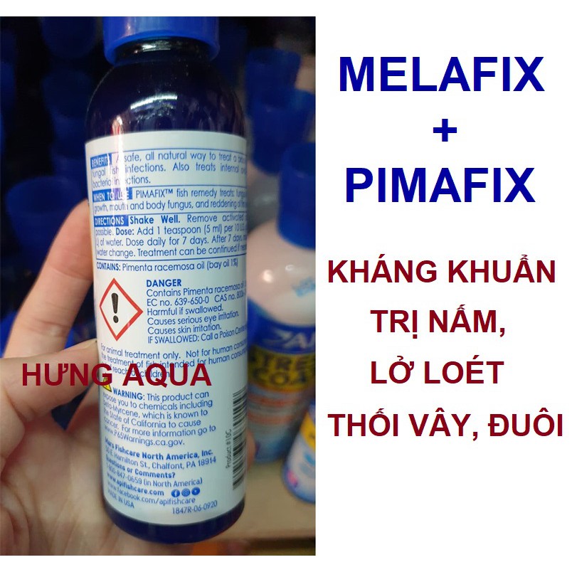 Bộ đôi dung dịch Kháng Khuẩn Melafix và Pimafix API - chữa bách bệnh cho cá cảnh, cá Koi, cá Rồng (chính hãng)