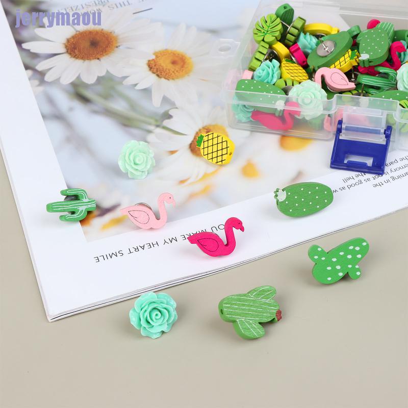 Set 70 ghim cài áo hình cây xương rồng/quả dứa dễ thương 10 kiểu tùy chọn