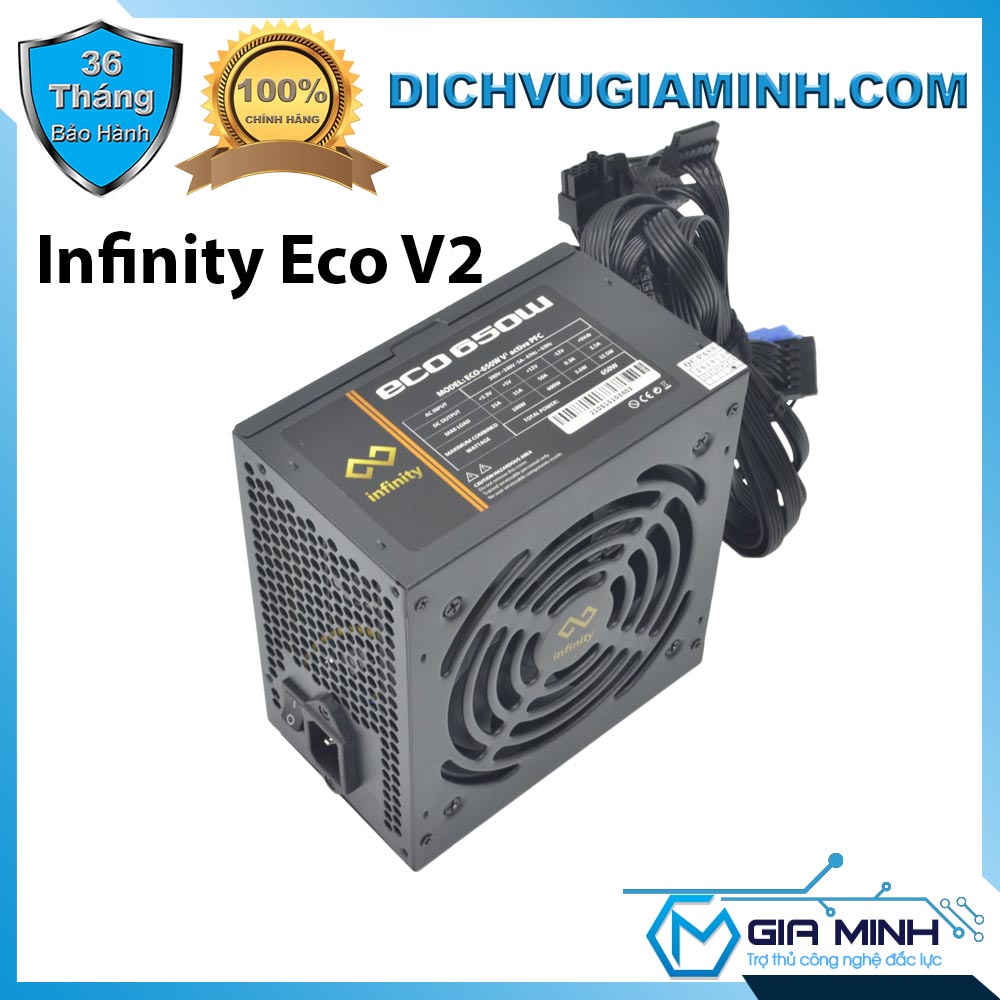 [Mã 155ELSALE giảm 7% đơn 300K] Nguồn máy tính Infinity ECO 650W V2 80Plus Single Rail – True Power