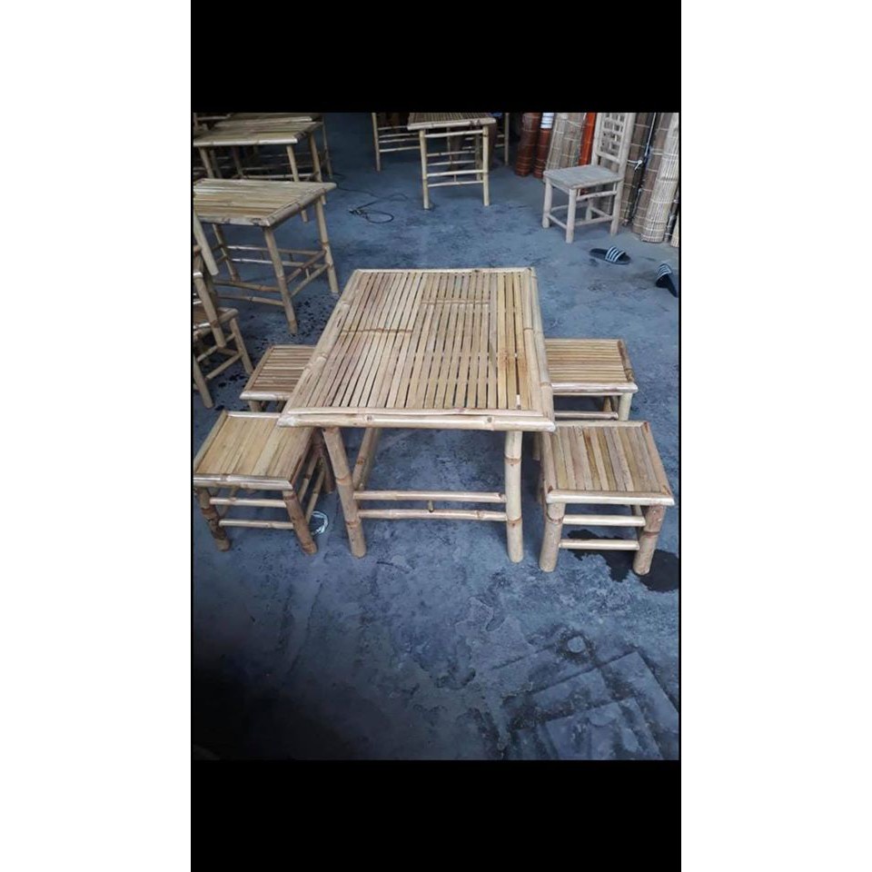 Bàn ghế đôn tre bộ 1 bàn +4 ghế | BigBuy360 - bigbuy360.vn