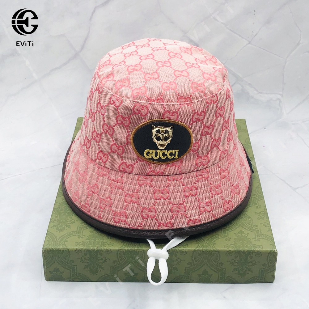 Mũ vành GC - Bucket sói màu hồng cá tính dành cho mẹ và bé (ảnh chụp thật)