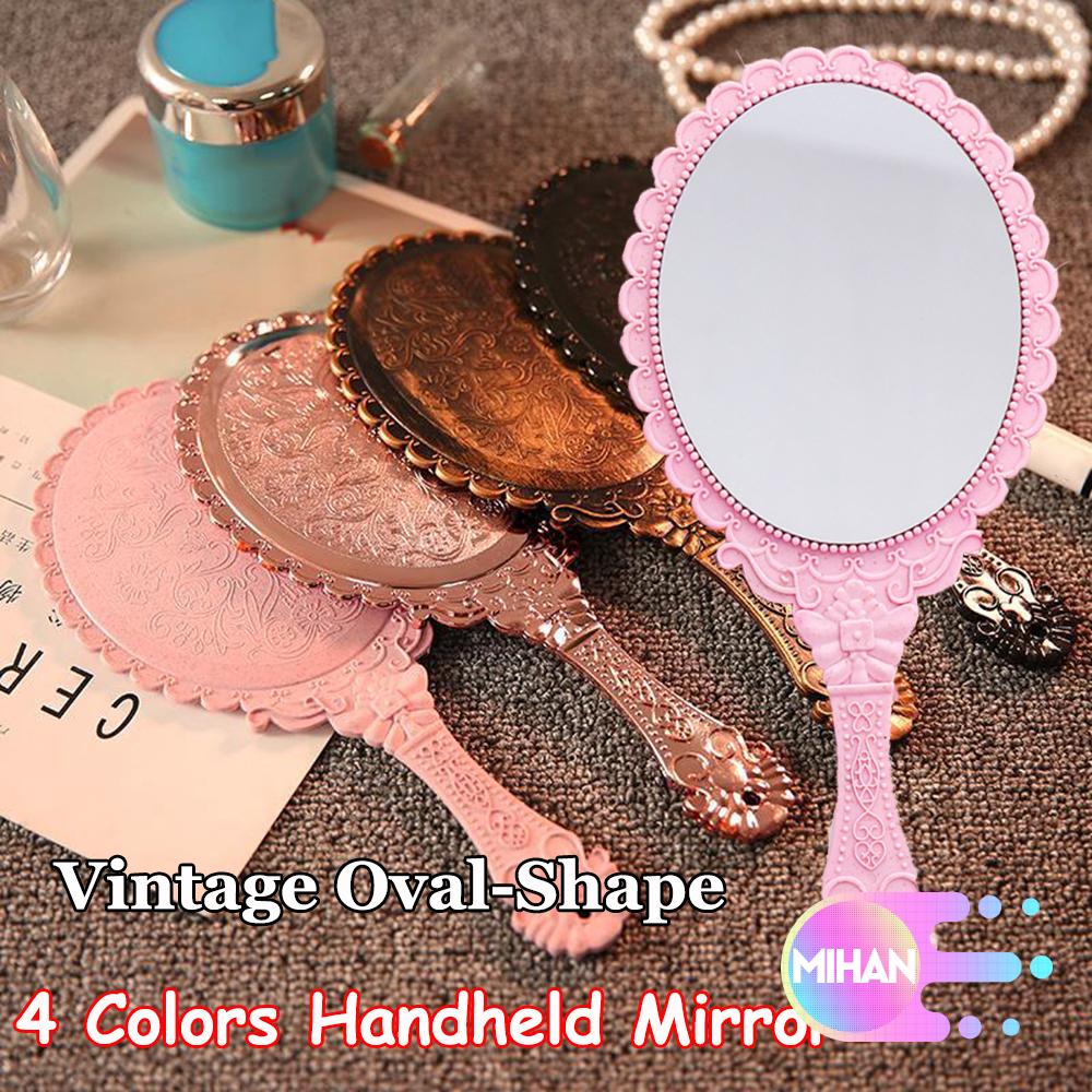 (Hàng Mới Về) Gương Trang Điểm Hình Oval Theo Phong Cách Cổ Điển Dành Cho Nữ Mihan1