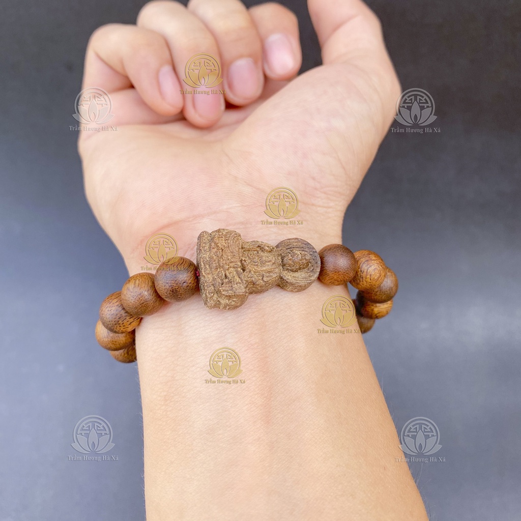 Vòng tay quan thế âm bồ tát phong thủy Trầm Hương Hà Xá bình an và tài lộc