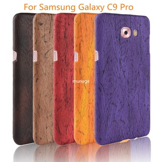 For Samsung Galaxy C9 Pro C9pro Case Wood Leather PC hard Phone shell Cover