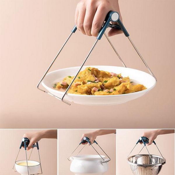 Bộ dụng cụ gắp bát đĩa chống nóng - găng tay bắc nồi - 4 chi tiết cực đa năng