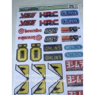 Tấm tem nổi yss, hrc, durlex, ohlins, nitron, 3 fendi vàng
