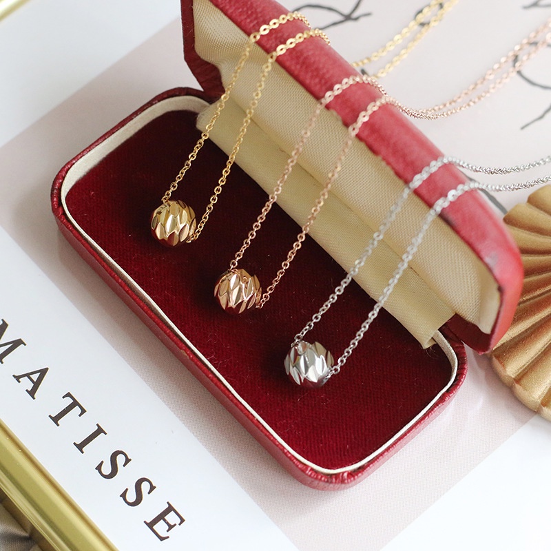 Dây chuyền titan bi tròn vát lõm không gỉ