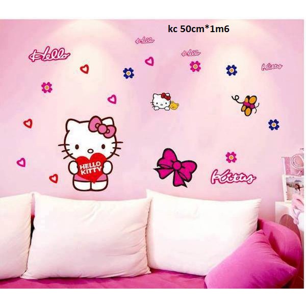 decal dán tường mèo kitty