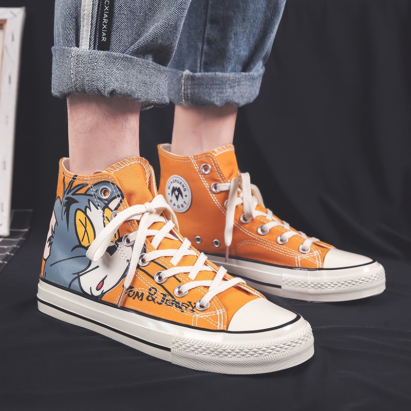 Giày Thể Thao Nam Cổ Cao In Hình Hoạt Hình Tom And Jerry | BigBuy360 - bigbuy360.vn