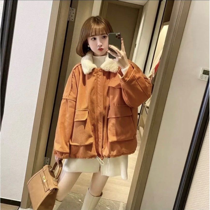 Áo Phao , áo Khoác Kaki ,Túi Ngực, 2 Lớp Lót Lông Cổ Bẻ | BigBuy360 - bigbuy360.vn