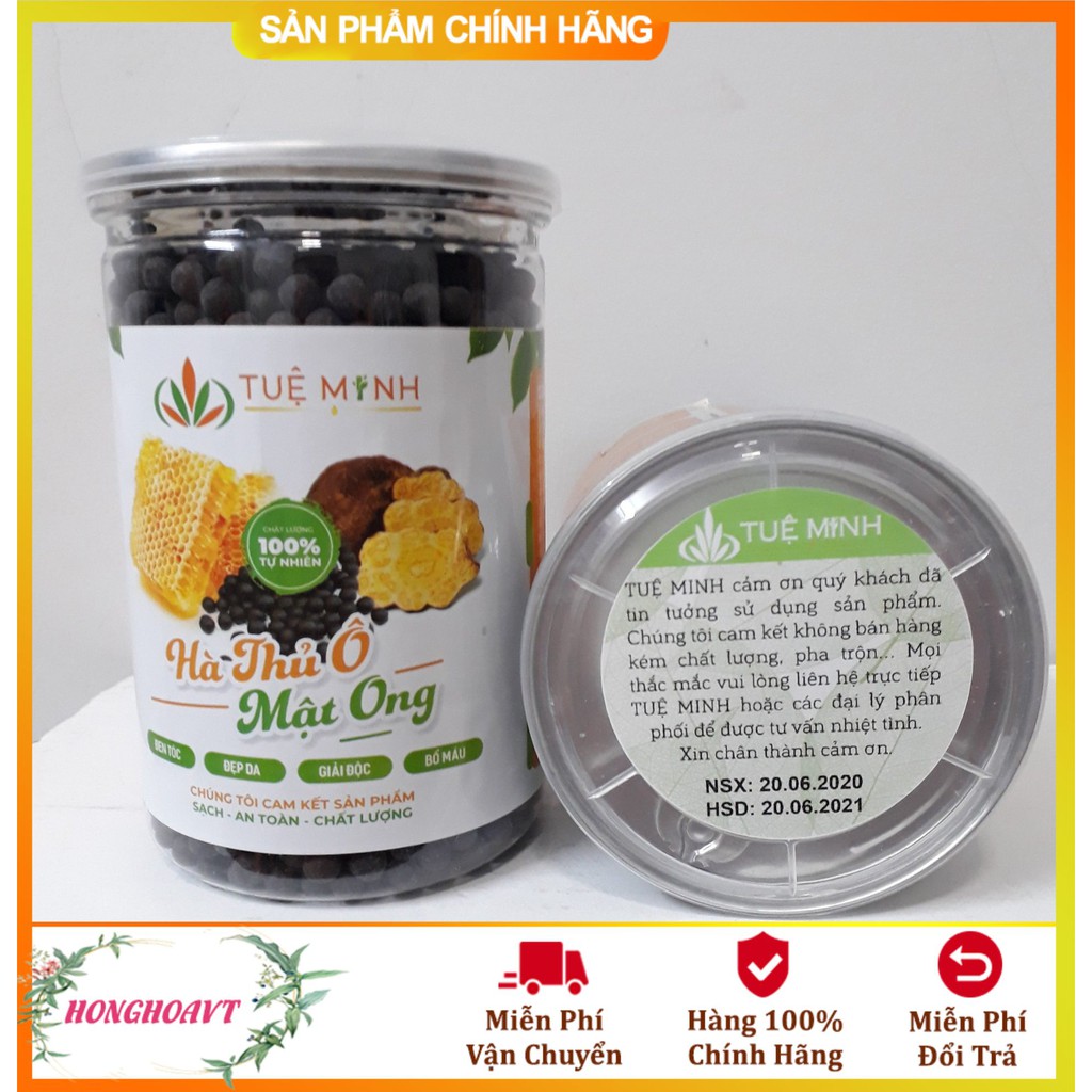 1kg (2 hộp) Viên Hà Thủ Ô Mật Ong Rừng Nguyên Chất Chính Hãng Tuệ Minh