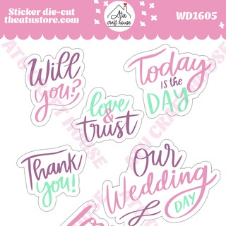 WEDDING Sticker die-cut - Sticker cắt rời - Nguyên vật liệu làm Scrapbook Handmade