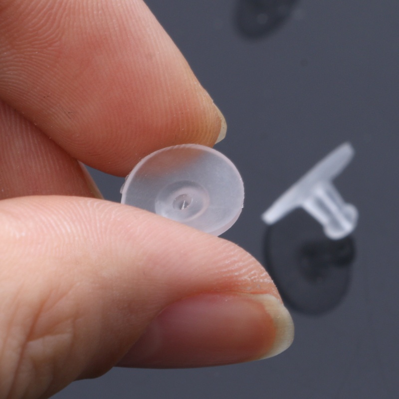 Set 100 Nút Chặn Bông Tai Bằng Cao Su Silicone Trong Suốt