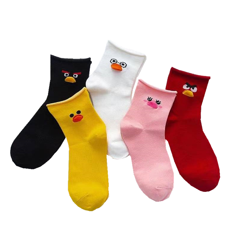 Tất cotton thể thao thoáng khí hình hoạt hình angry birds xinh xắn cho nữ