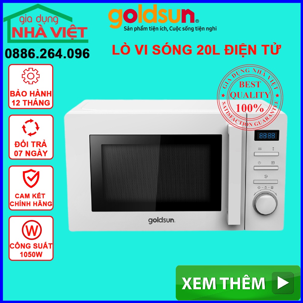 Lò nướng goldsun, Lò vi sóng Goldsun CK2601- Điện tử 28 lít công suất 1050W bảo hành 12 tháng đổi mới 15 ngày, 10101157