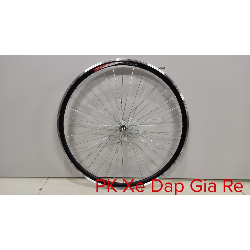 Bộ vành xe đạp đua bánh 700C cao 3cm đan sẵn, líp vặn, líp thả, phanh U, V cao cấp