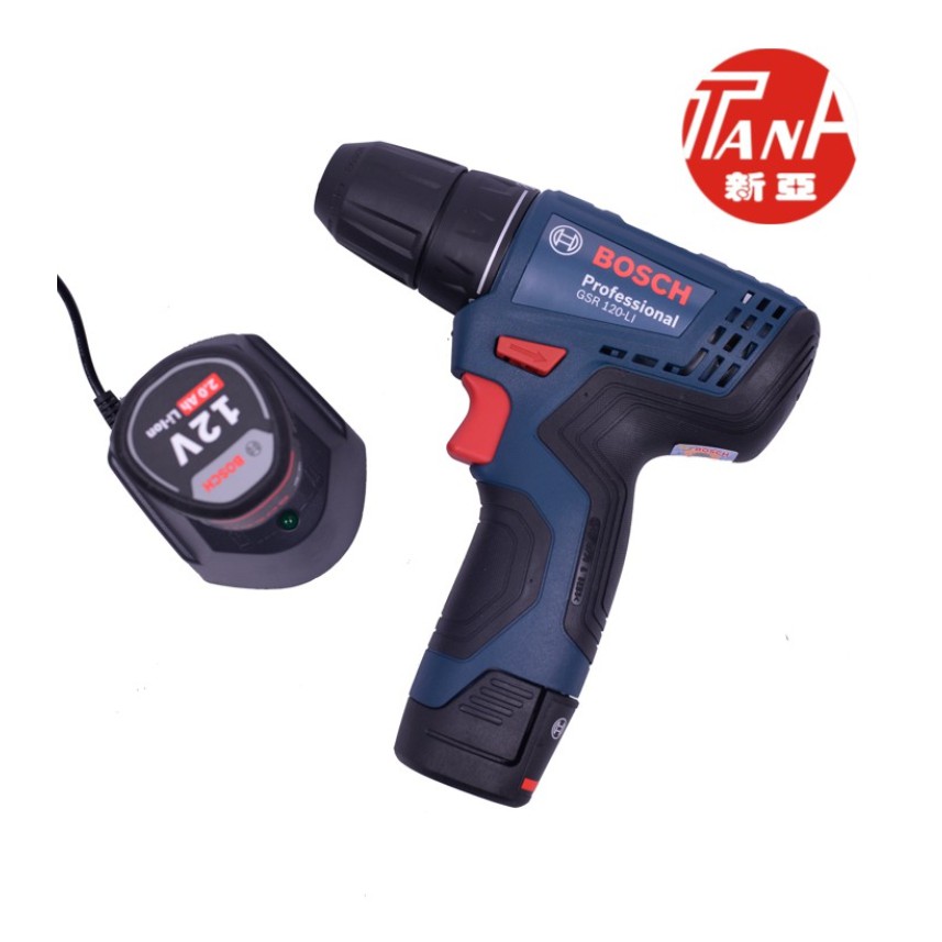 Máy khoan vặn vít dùng pin Bosch GSR 120-LI + Phụ kiện (HÀNG CHÍNH HÃNG)