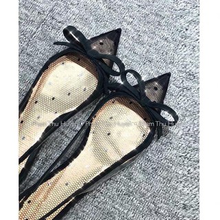 Sandal bệt lưới chấm bi mũi nhọn hot