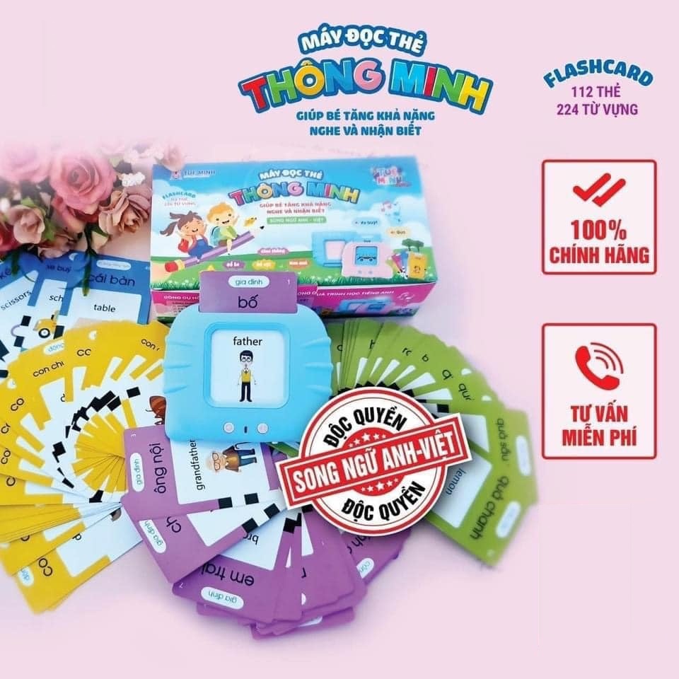 Máy Đọc Thẻ Tiếng Anh Flashcard Song Ngữ Anh - Việt Đọc Từ Vựng Giúp Bé Học Tiếng Anh Dễ Dàng