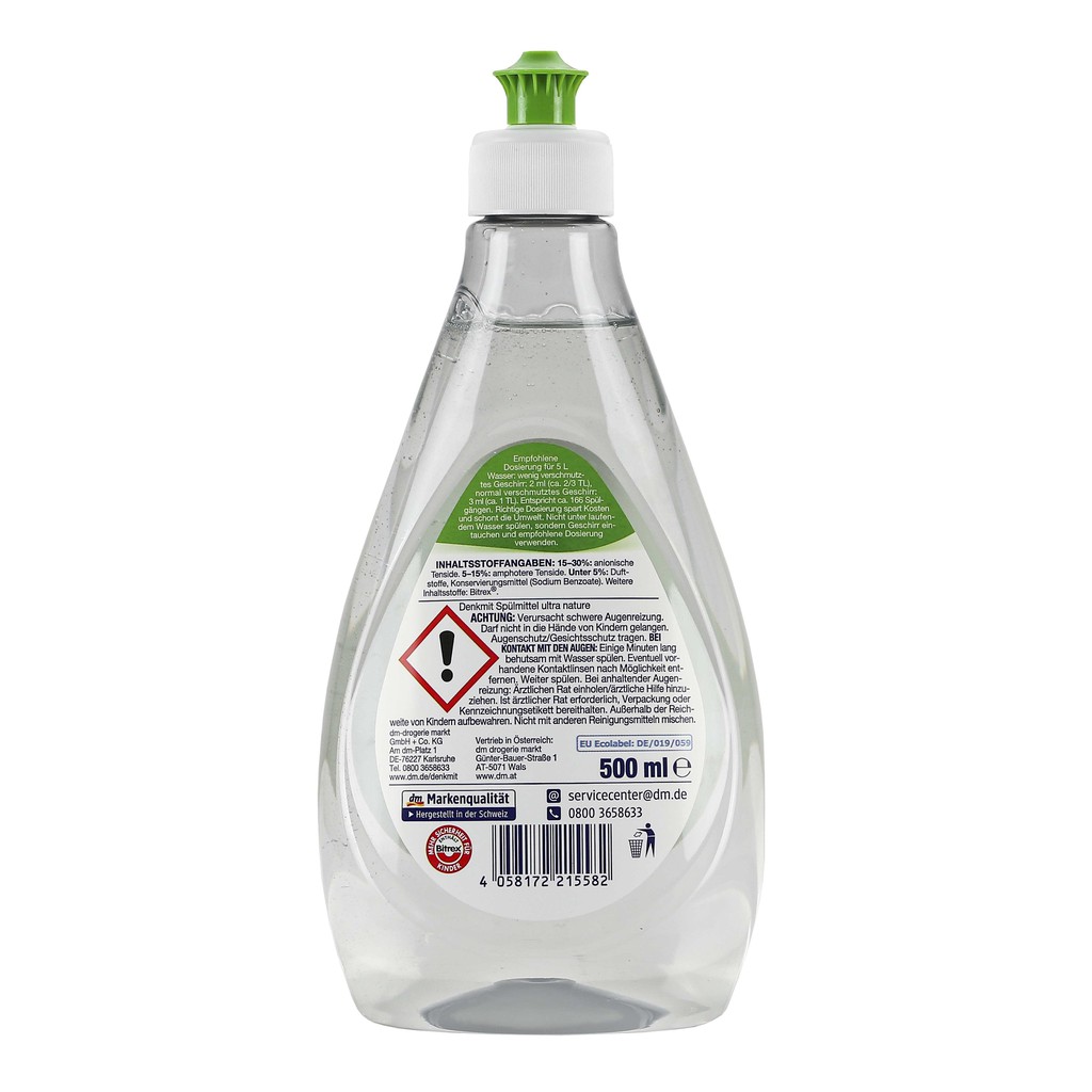 Nước rửa chén bát  Denkmit  500ml an toàn cho da tay, hương thơm tự nhiên nhập khẩu từ Đức -DENKMIT25