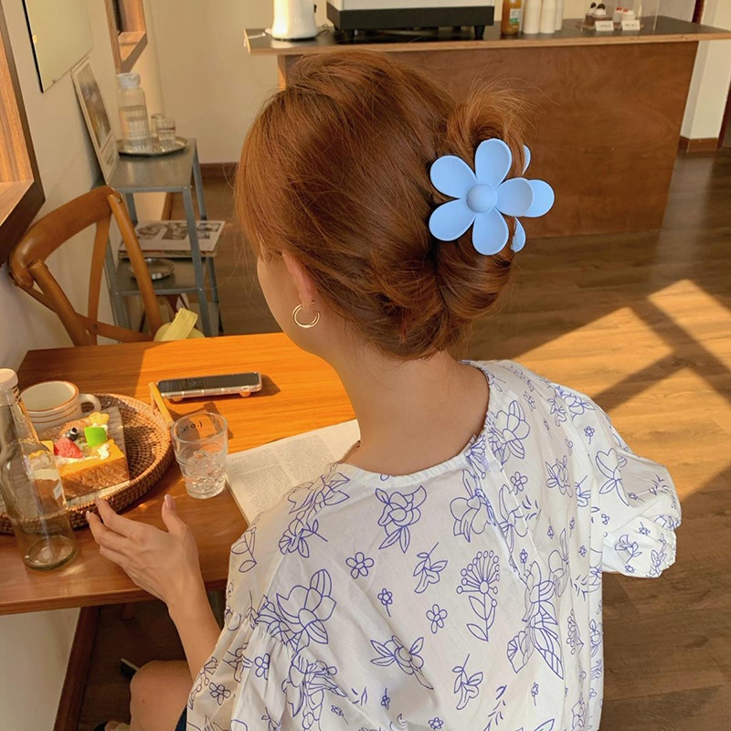 Kẹp Tóc Hình Hoa Màu Trơn Thời Trang Hàn Quốc Cho Nữ