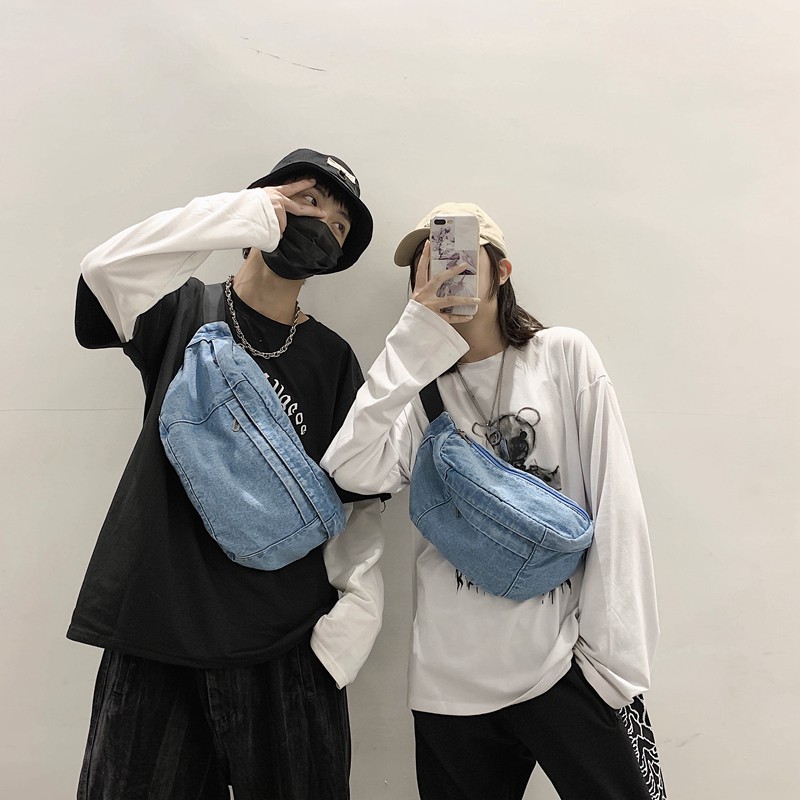 Túi bao tử bum bag denim nam nữ mẫu mới 2022