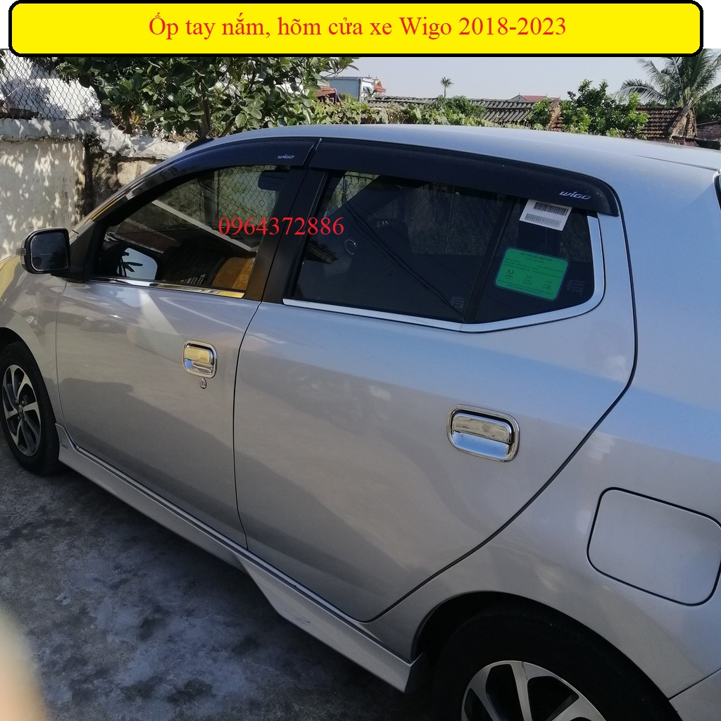 Bộ ốp tay nắm, hõm cửa xe Toyota Wigo 2018-2023