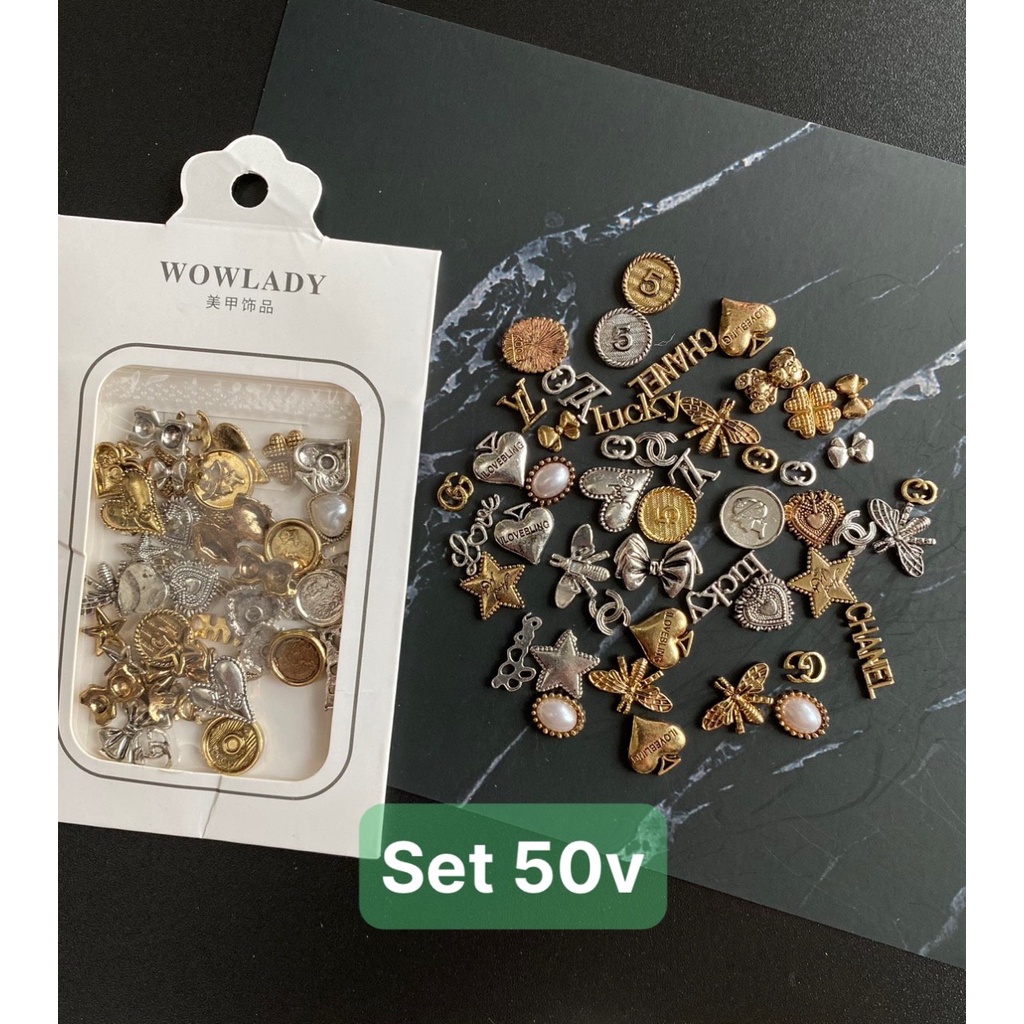 Phụ kiện trang trí   nail móng tay ( Lẻ 1 túi 50 viên )