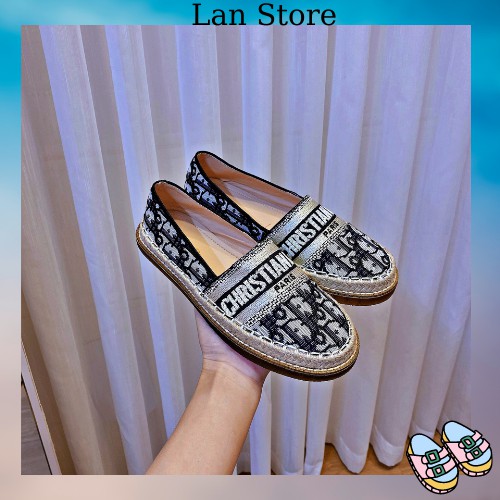 Giày lười slip on nữ vải đẹp cao cấp giá rẻ đế cao su - GL37