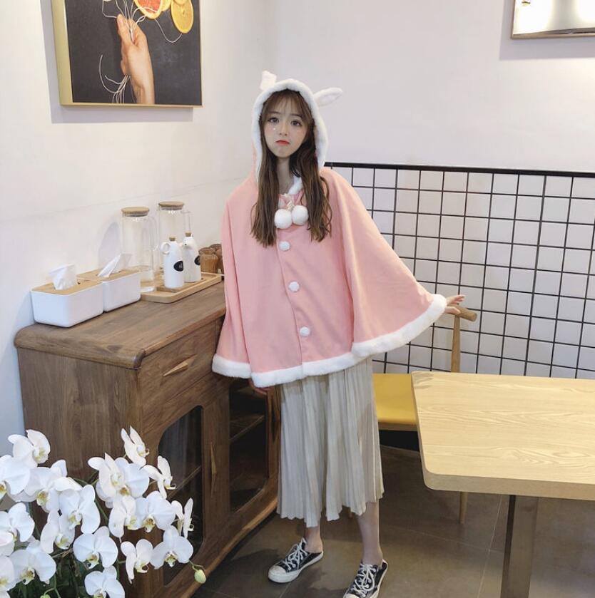 Áo Khoác Tai Thỏ Phong Cách Nhật Bản Đáng Yêu Cho Nữ 40-100kg | BigBuy360 - bigbuy360.vn
