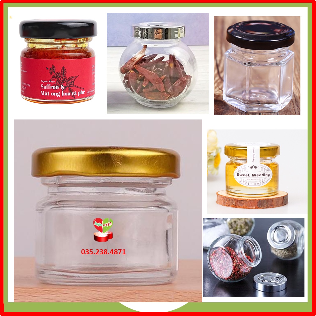 HŨ THỦY TINH TRÒN 30ML NẮP ĐEN ĐỰNG MỸ PHẨM, MẪU DÙNG THỬ, GIA VỊ, HẠT TIÊU - Duonghieu6789