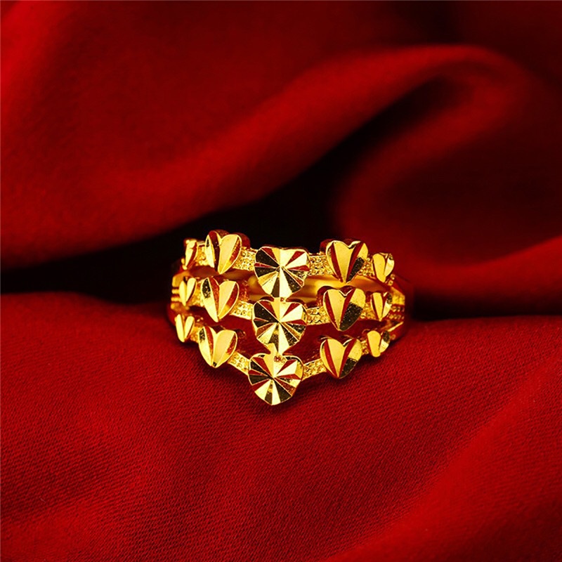 Nhẫn Mạ Vàng 24k Có Thể Điều Chỉnh Kích Thước Thời Trang Dành Cho Nữ