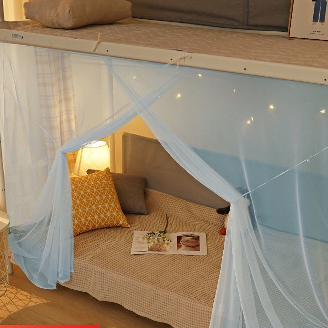 Phòng ngủ ký túc xá đại học phòng ngủ giường tầng trên lưới chống muỗi giường đơn 1.0m lều lưới dây kéo mẫu 1.5m hộ gia
