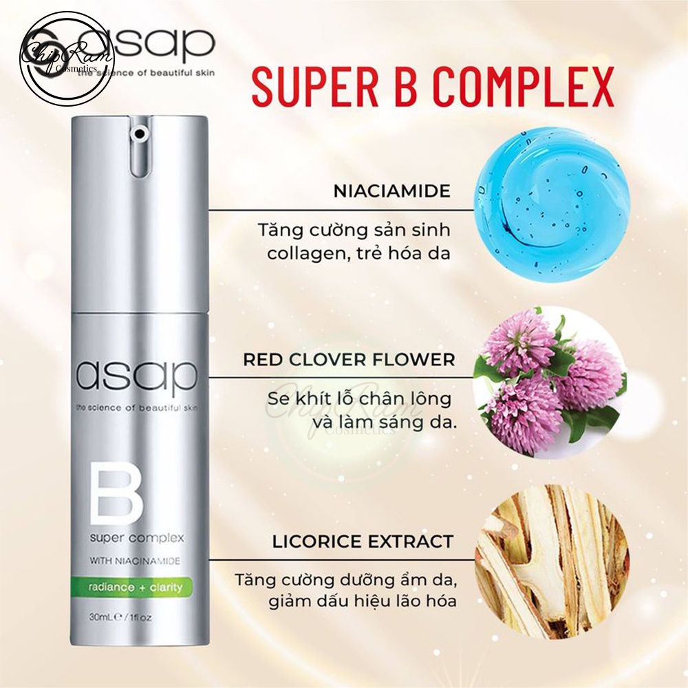Tinh chất sáng da ngừa mụn Asap Super B Complex 30ml