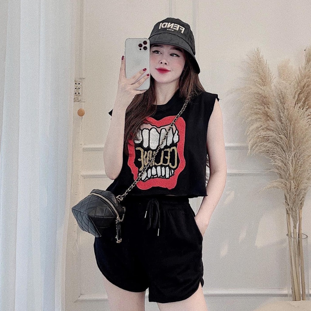 Set đồ nữ cá tính, set quần sóc áo thun đi chơi sang chảnh mùa hè đẹp 8A00229